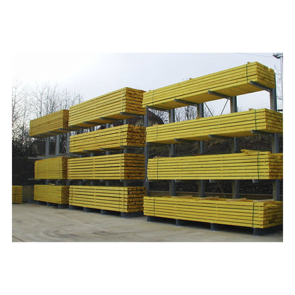 Cantilever racking unit, single-sided, hot dip galvanised, HxWxD 4550 x 4500 x 750 mm.