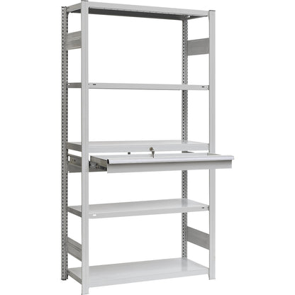 Single drawer, made of steel, HxWxD 200 x 1000 x 400 mm, with lock, light grey.