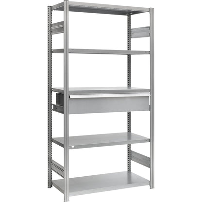 Single drawer, made of steel, HxWxD 150 x 1300 x 400 mm, without lock, zinc plated.