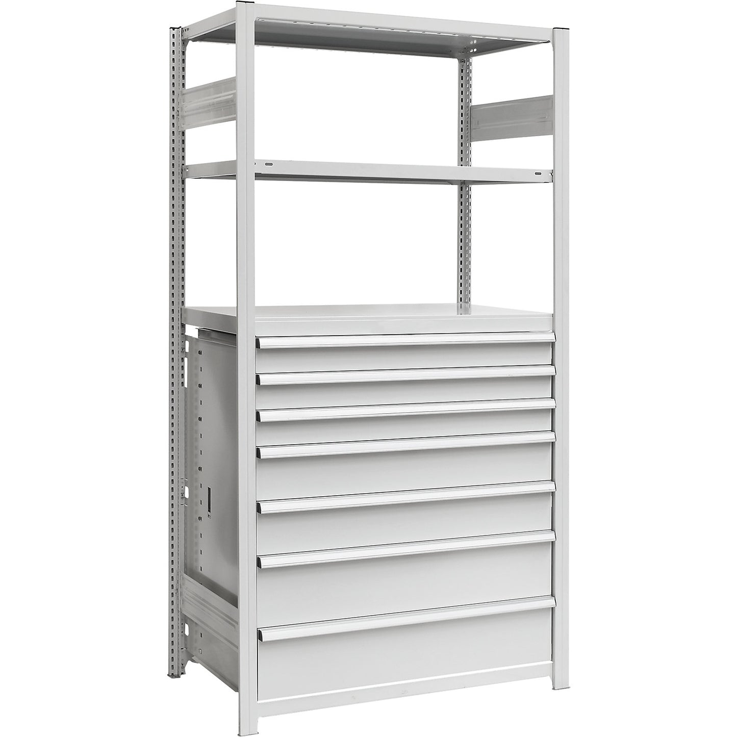 Drawer unit, made of steel, HxWxD 1000 x 750 x 500 mm, light grey.