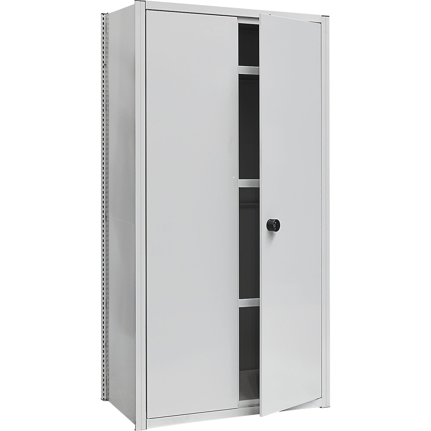 Hinged door, RFID lock, HxW 2000 x 1300 mm, light grey.