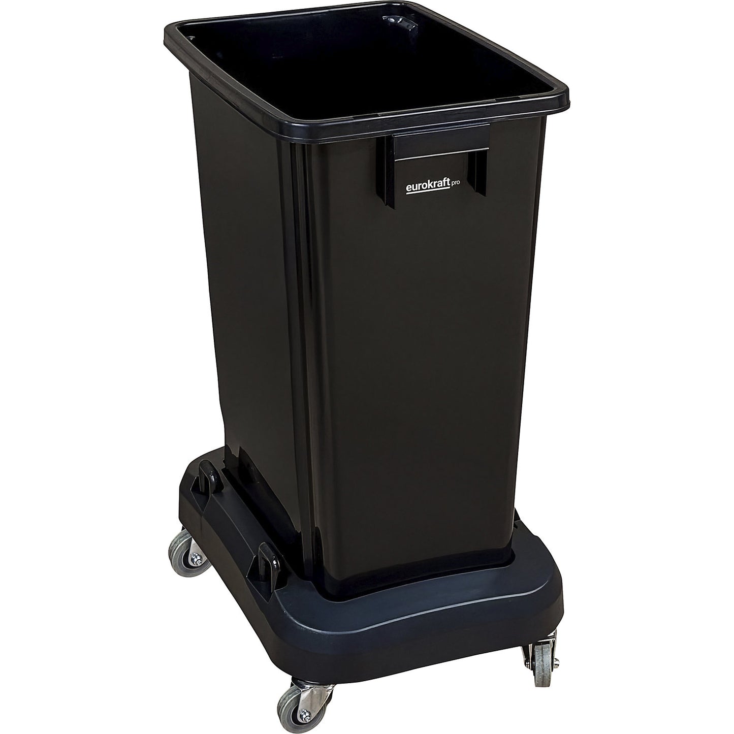 Recycling collector with trolley, black, 60 litres.
