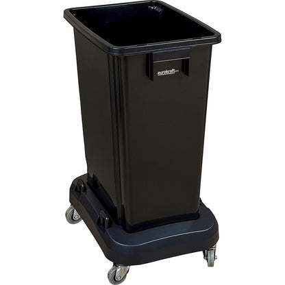 Recycling collector with trolley, black, 60 litres.