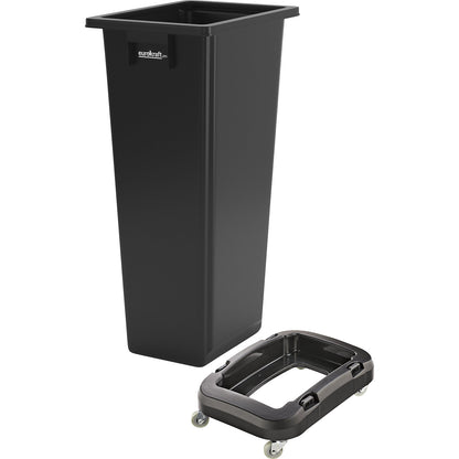 Recycling collector with trolley, black, 80 litres.