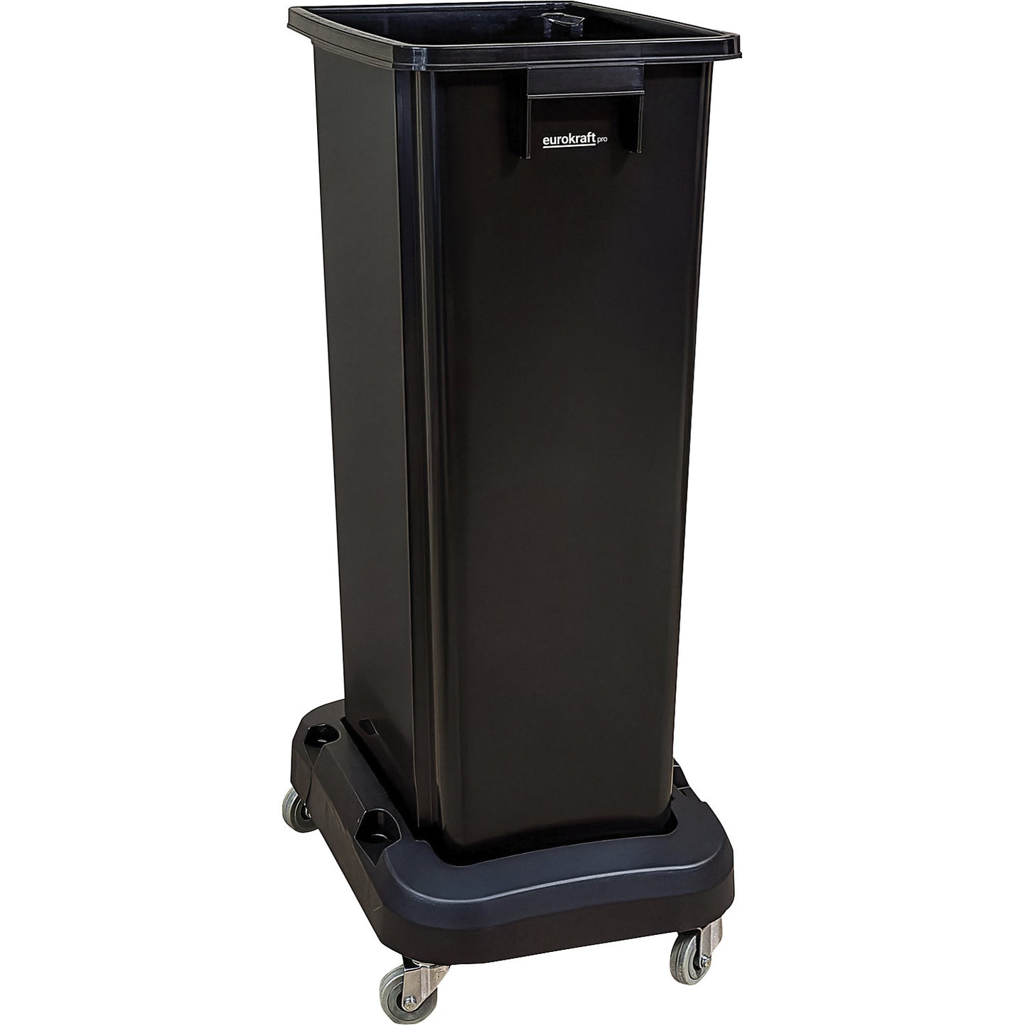 Recycling collector with trolley, black, 80 litres.