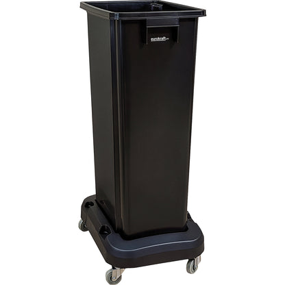 Recycling collector with trolley, black, 80 litres.