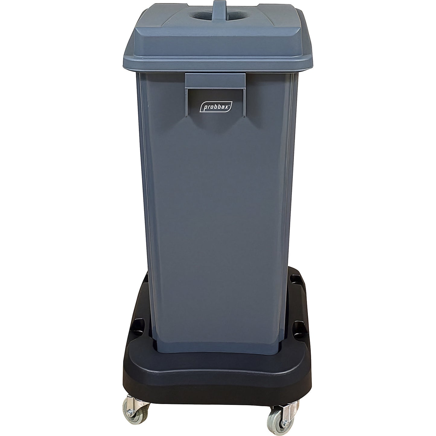 Recycling collector with trolley, grey lid, 60 litres.