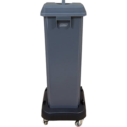 Recycling collector with trolley, grey lid, 80 litres.