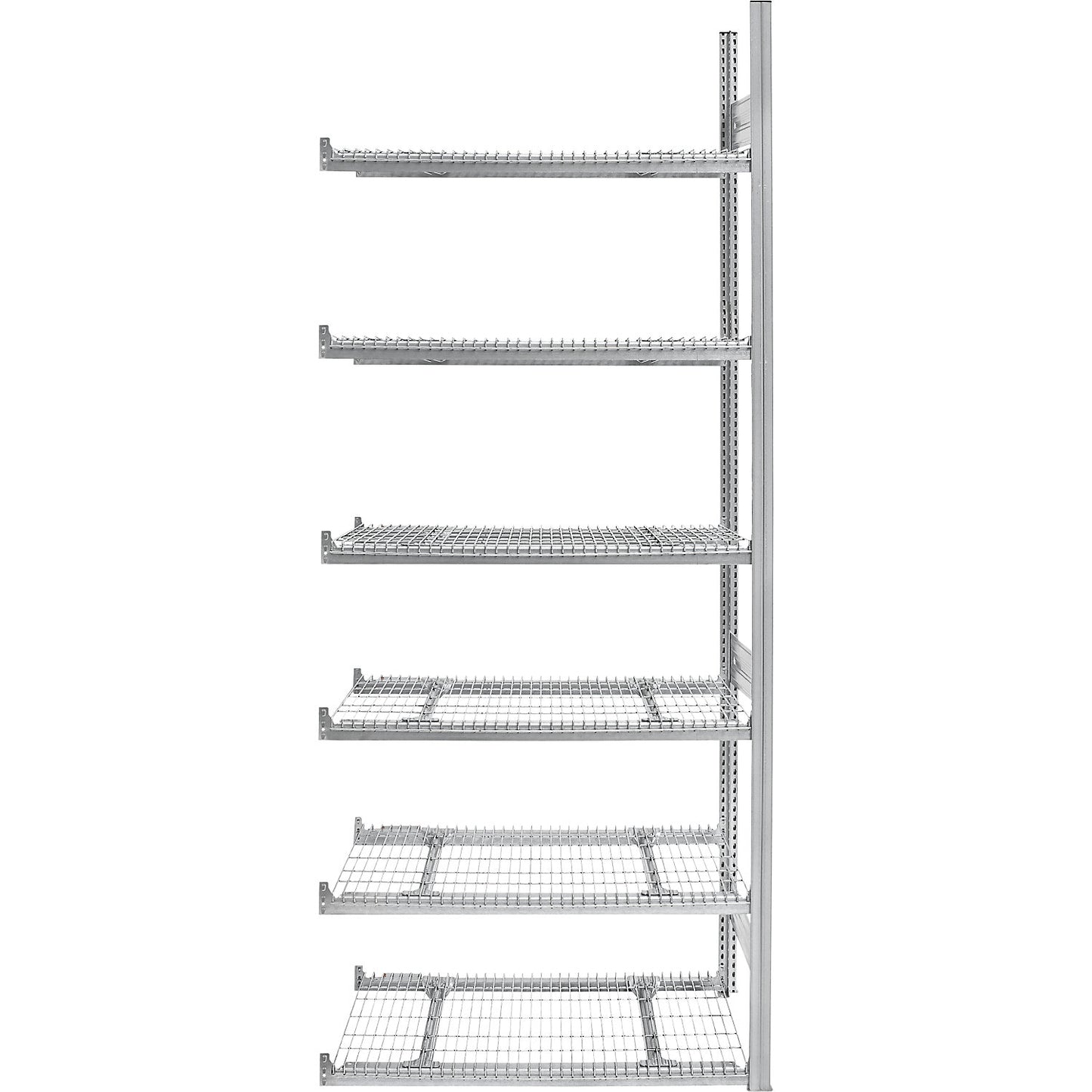 Sprinkler boltless shelving unit, double-sided, zinc plated, HxWxD 2500 x 1000 x 500 mm, extension shelf unit.