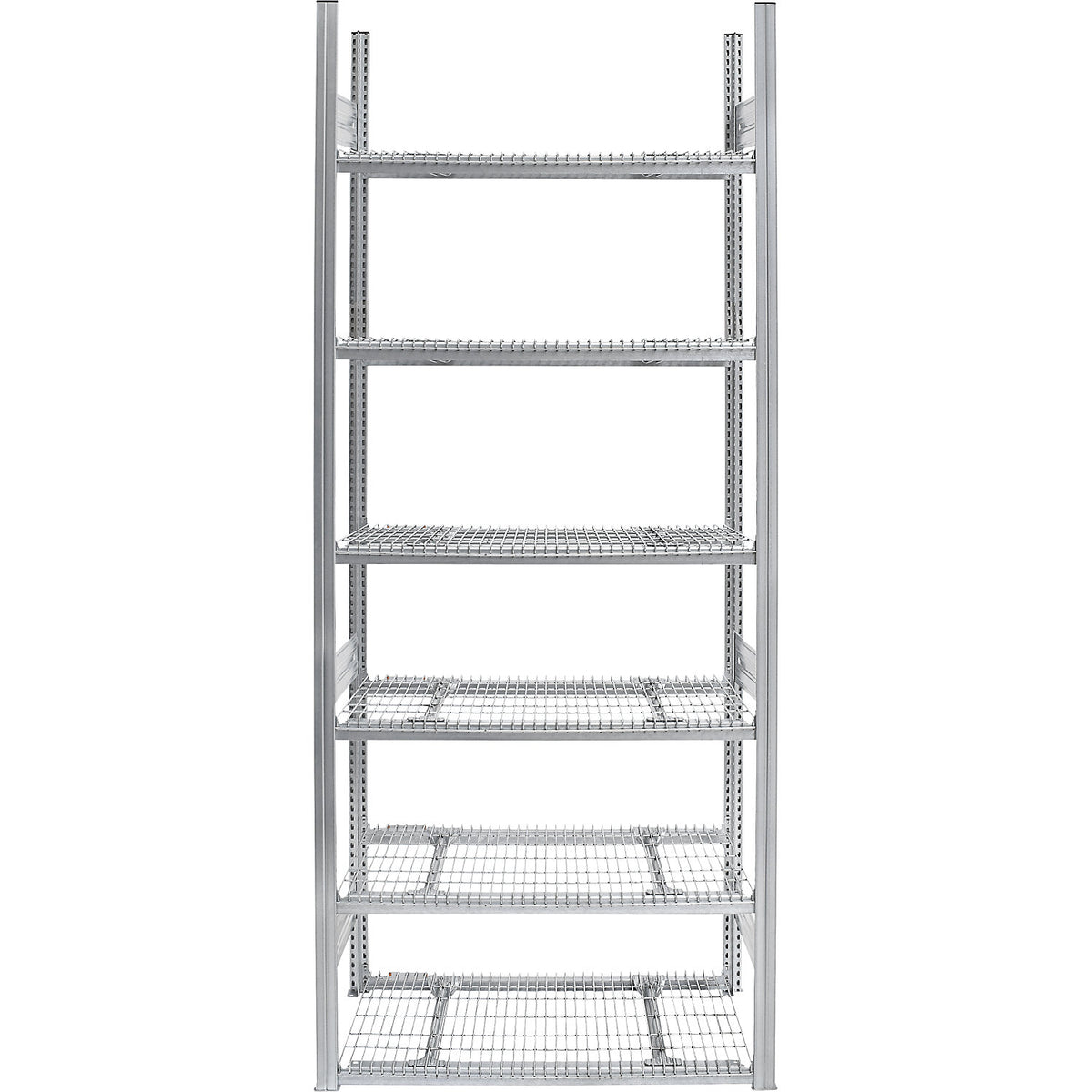 Sprinkler boltless shelving unit, double-sided, zinc plated, HxWxD 2500 x 1000 x 500 mm, standard shelf unit.