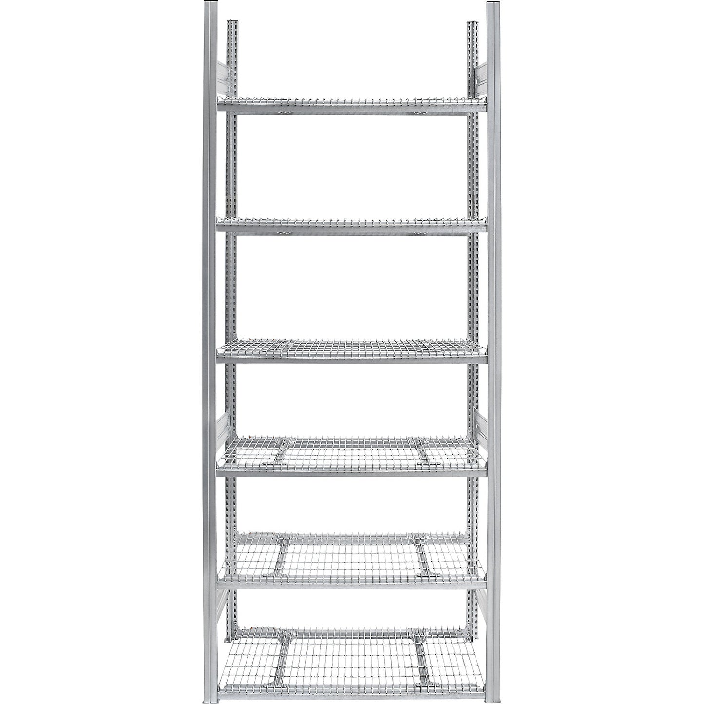 Sprinkler boltless shelving unit, double-sided, zinc plated, HxWxD 2500 x 1000 x 500 mm, standard shelf unit.