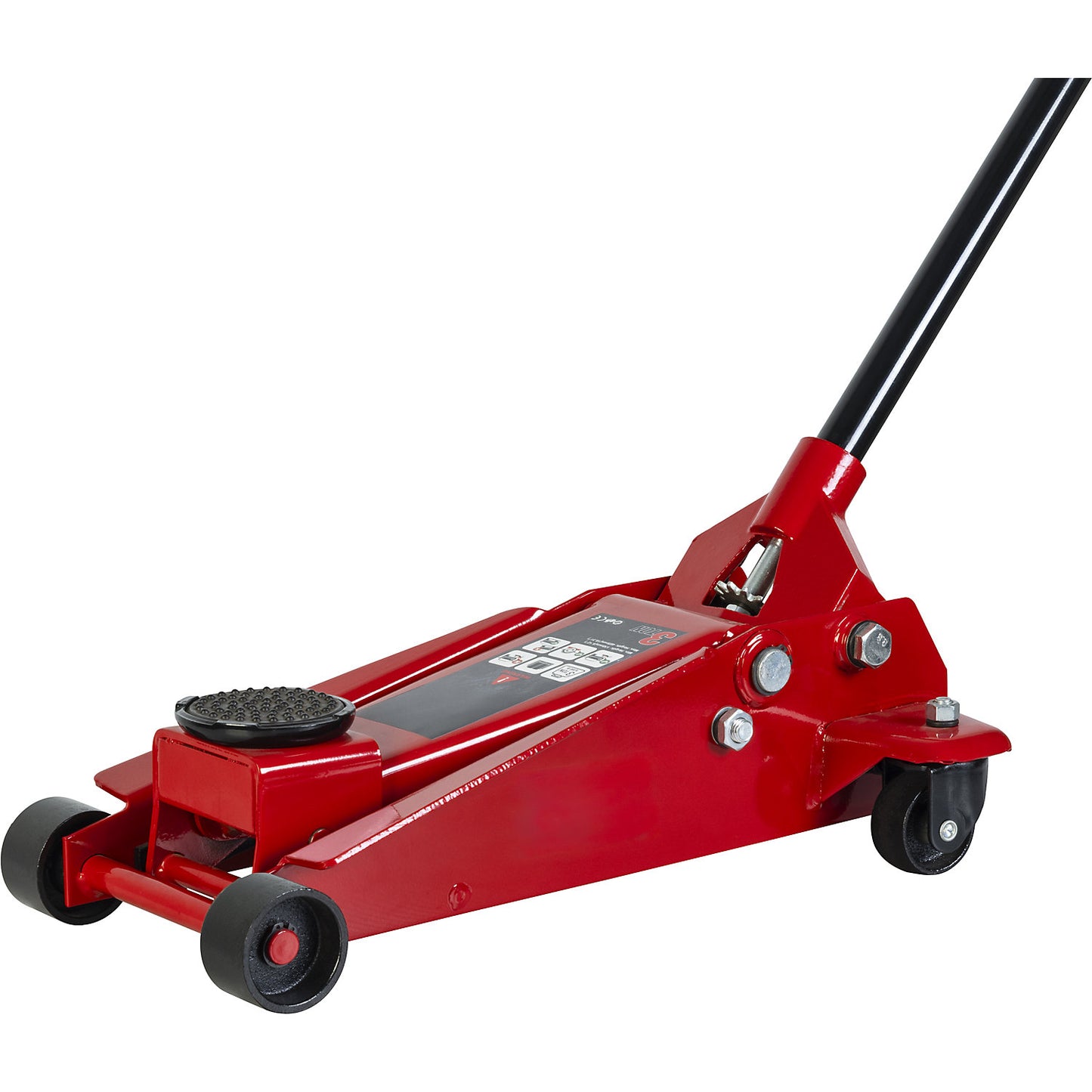 Trolley jack, made of steel, max. load 3000 kg.