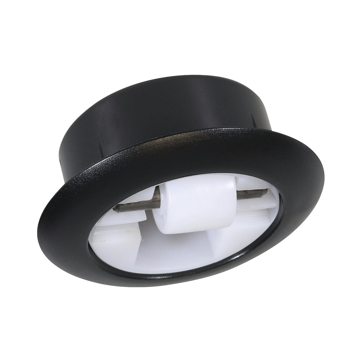 Furniture castor Roller-Mini, hole ØxH 40 x 17 mm, hard, for soft floors, plain bearing, swivel castor with wheel stop.