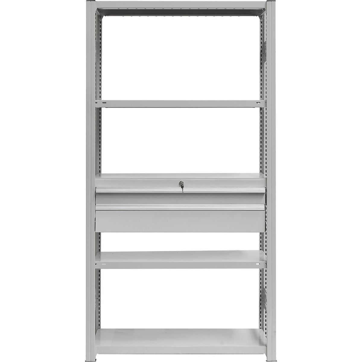 Drawer set, 2 drawers, powder coated, WxD 1000 x 600 mm, max. load 60 kg, installation height 300 mm.