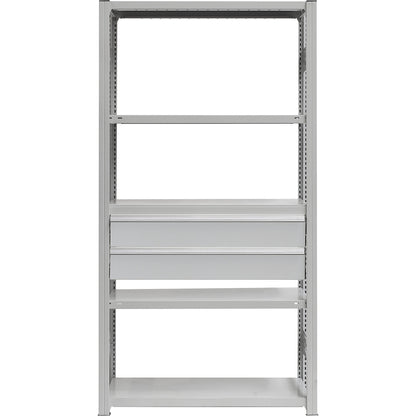 Drawer set, 2 drawers, powder coated, WxD 1300 x 500 mm, max. load 60 kg, installation height 350 mm.
