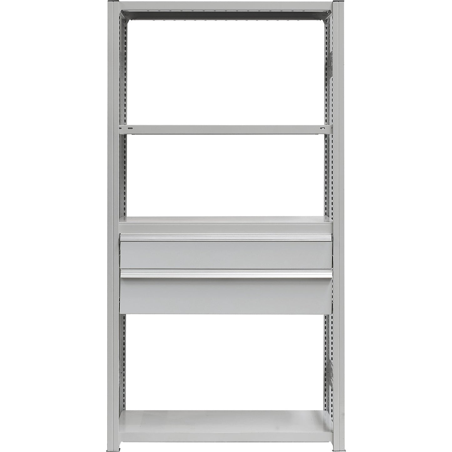 Drawer set, 2 drawers, powder coated, WxD 750 x 400 mm, max. load 50 kg, installation height 400 mm.