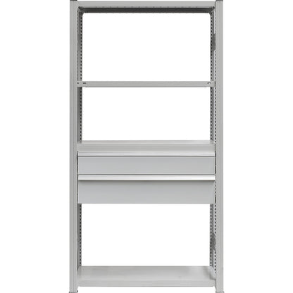 Drawer set, 2 drawers, powder coated, WxD 750 x 600 mm, max. load 60 kg, installation height 400 mm.