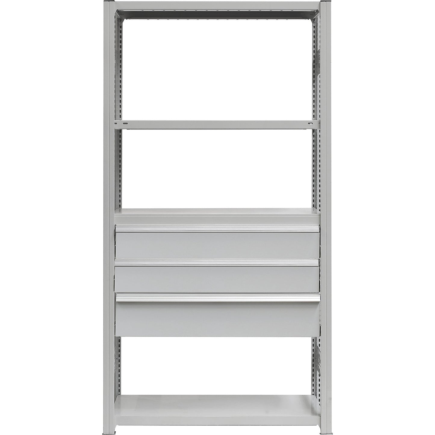 Drawer set, 3 drawers, powder coated, WxD 750 x 400 mm, max. load 50 kg, installation height 550 mm.