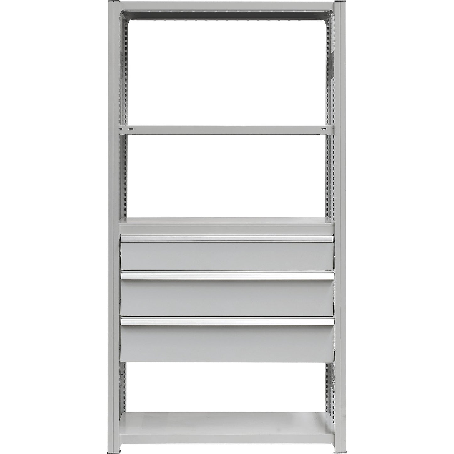 Drawer set, 3 drawers, powder coated, WxD 1000 x 600 mm, max. load 60 kg, installation height 600 mm.