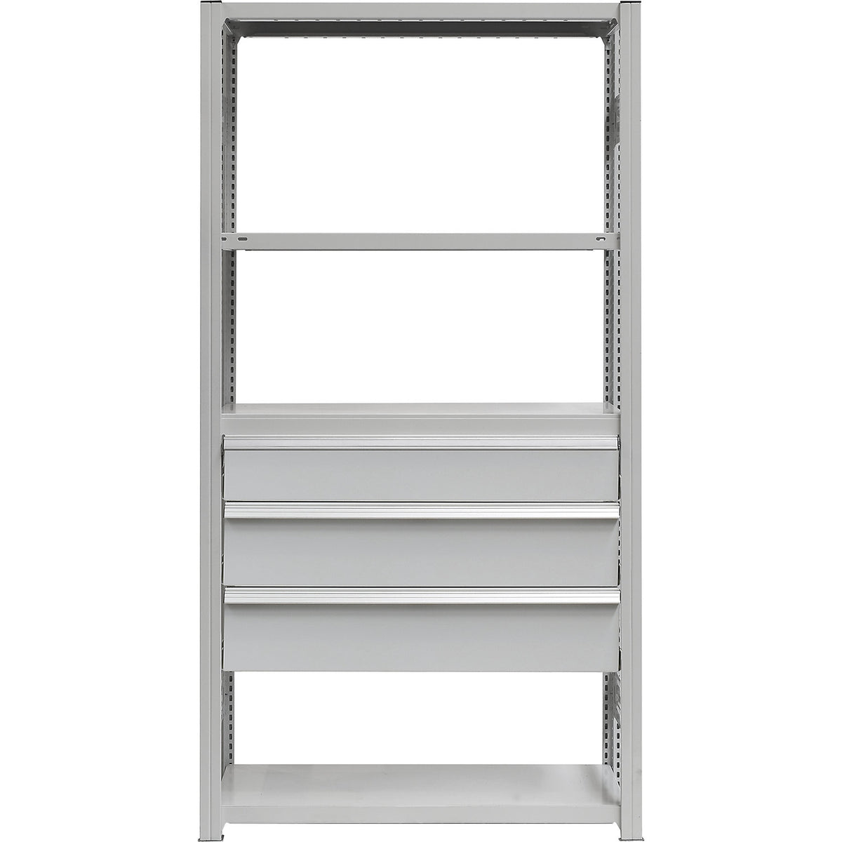 Drawer set, 3 drawers, powder coated, WxD 1000 x 400 mm, max. load 50 kg, installation height 600 mm.