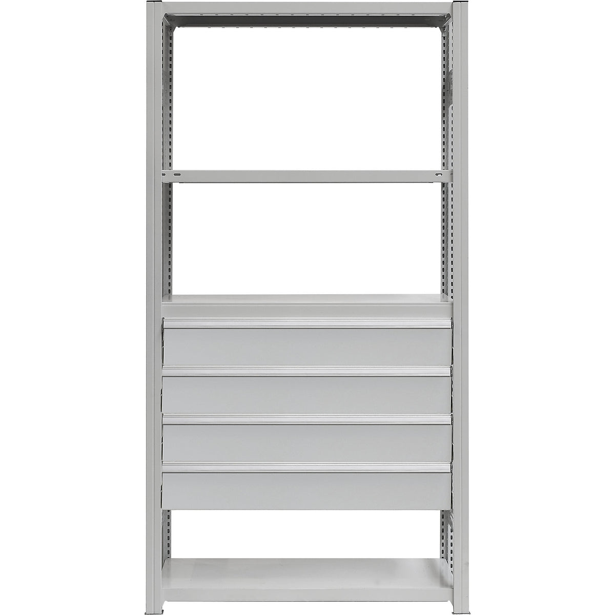 Drawer set, 4 drawers, powder coated, WxD 1000 x 500 mm, max. load 60 kg, installation height 650 mm.