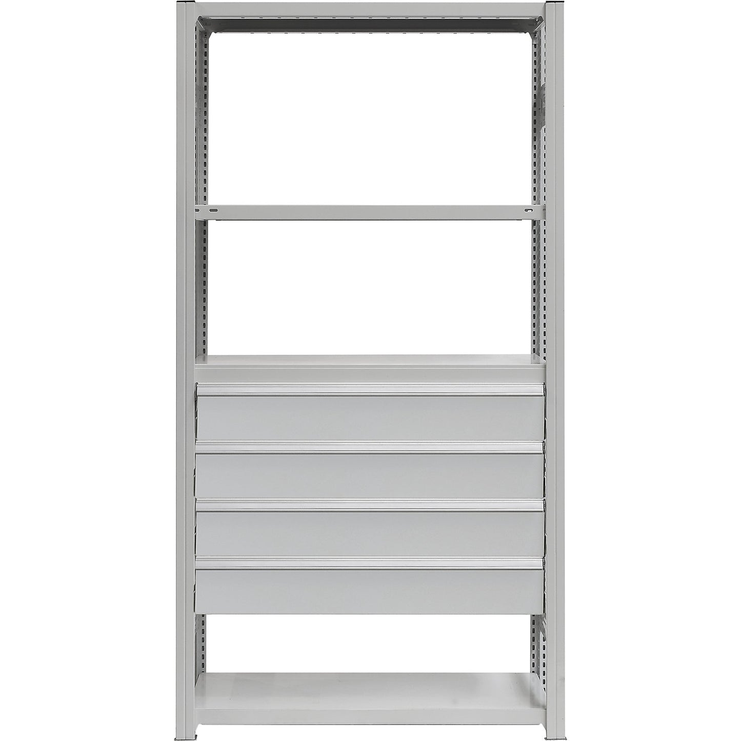 Drawer set, 4 drawers, powder coated, WxD 1000 x 500 mm, max. load 60 kg, installation height 650 mm.