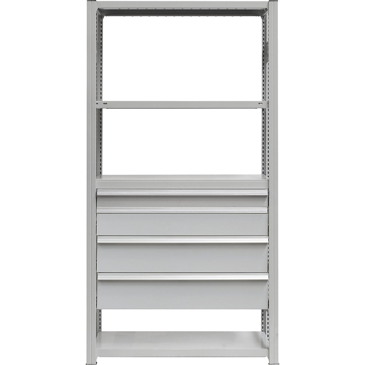 Drawer set, 4 drawers, powder coated, WxD 1300 x 600 mm, max. load 60 kg, installation height 700 mm.