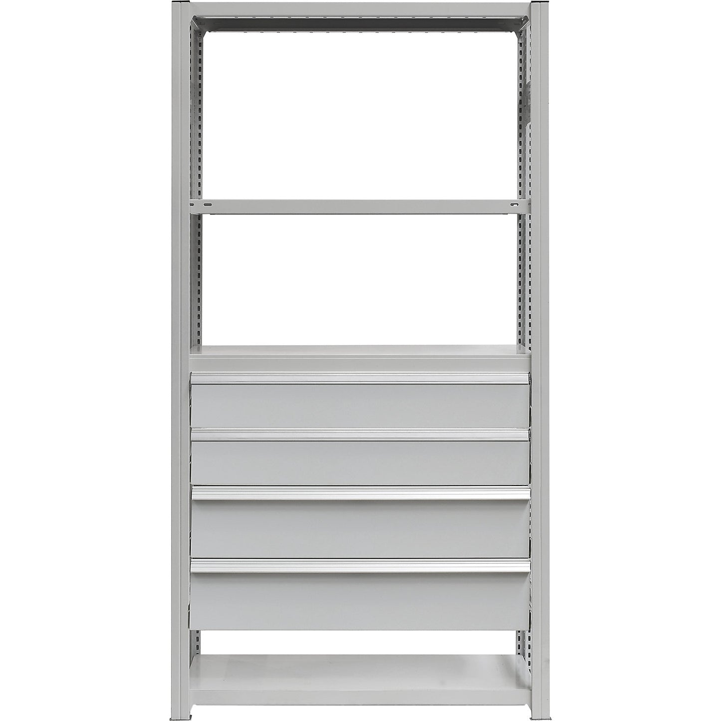Drawer set, 4 drawers, powder coated, WxD 1300 x 600 mm, max. load 60 kg, installation height 750 mm.