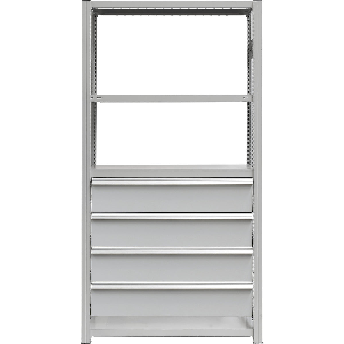 Drawer set, 4 drawers, powder coated, WxD 1000 x 400 mm, max. load 50 kg, installation height 850 mm.