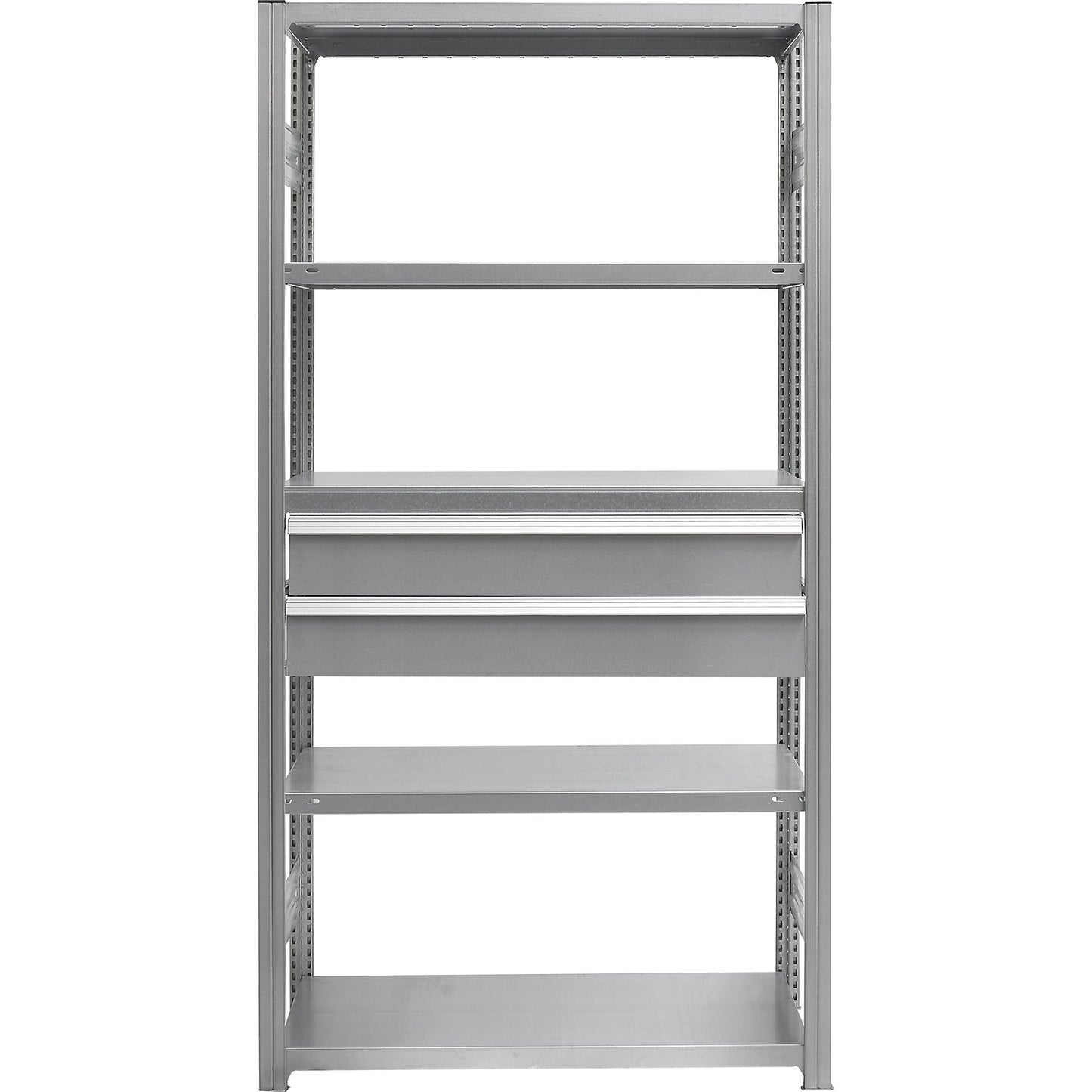Drawer set, 2 drawers, zinc plated, WxD 1000 x 600 mm, max. load 60 kg, installation height 350 mm.