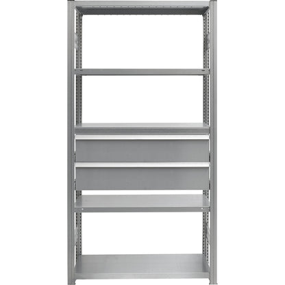 Drawer set, 2 drawers, zinc plated, WxD 1000 x 400 mm, max. load 50 kg, installation height 450 mm.