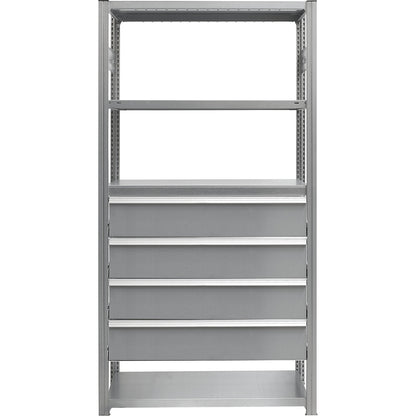 Drawer set, 4 drawers, zinc plated, WxD 1300 x 500 mm, max. load 60 kg, installation height 850 mm.