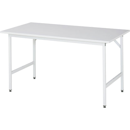 Work table, height adjustable, melamine panel, WxD 1500 x 700 mm.