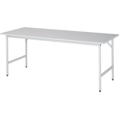 Work table, height adjustable, melamine panel, WxD 2000 x 700 mm.