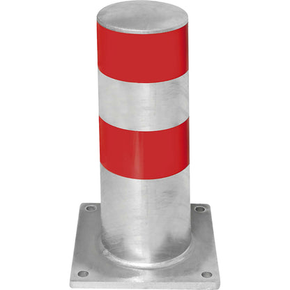 Ram protection bollard for HGV parking aid, WxH 159 x 500 mm, zinc plated/red.