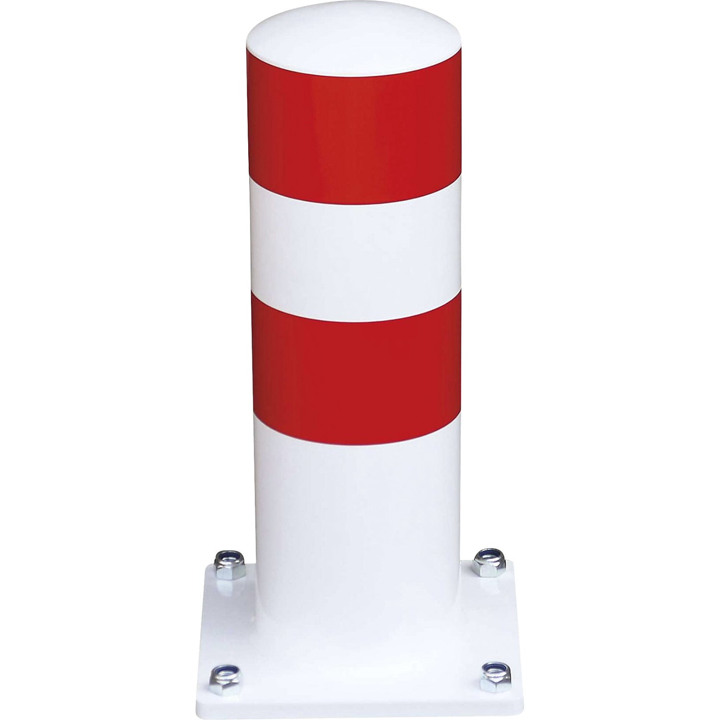 Ram protection bollard for HGV parking aid, WxH 159 x 500 mm, white/red.