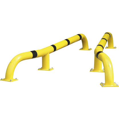 Lorry entry guide, ram protection bar set, LxWxH 2800 x 108 x 280 mm, pair, yellow/black.