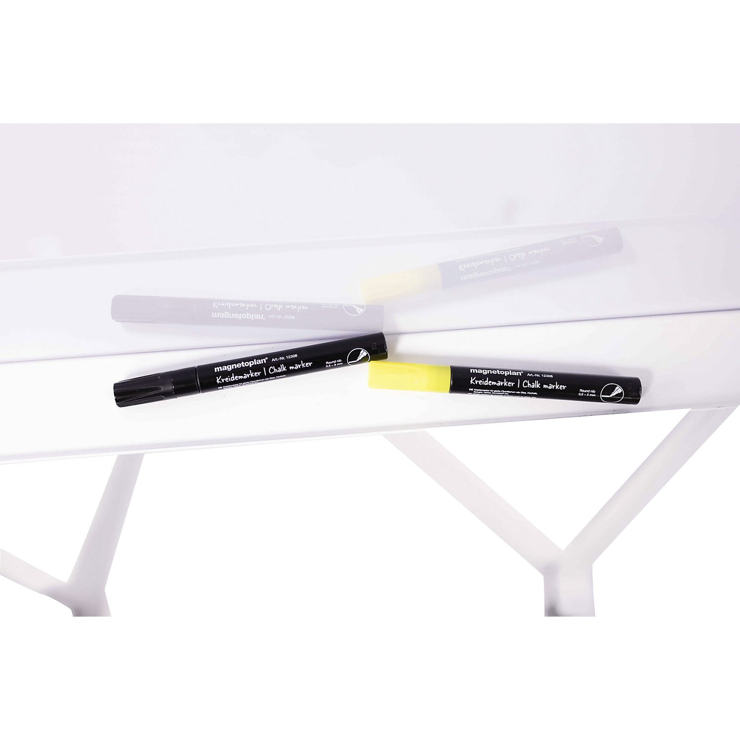 Designer glass board, mobile, magnetic, WxH 760 x 1800 mm, white/grey.