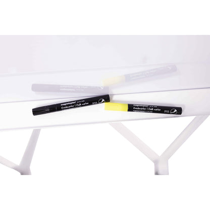 Designer glass board, mobile, magnetic, WxH 760 x 1800 mm, white/grey.