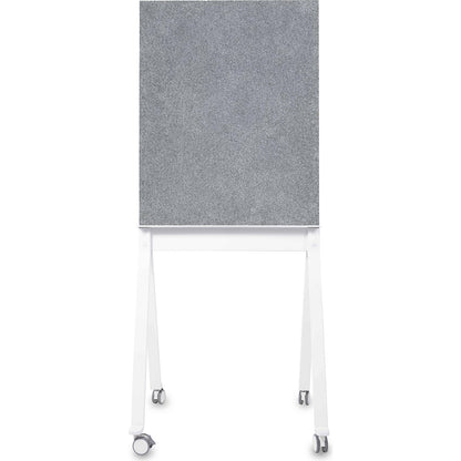 Designer glass board, mobile, magnetic, WxH 760 x 1800 mm, white/grey.