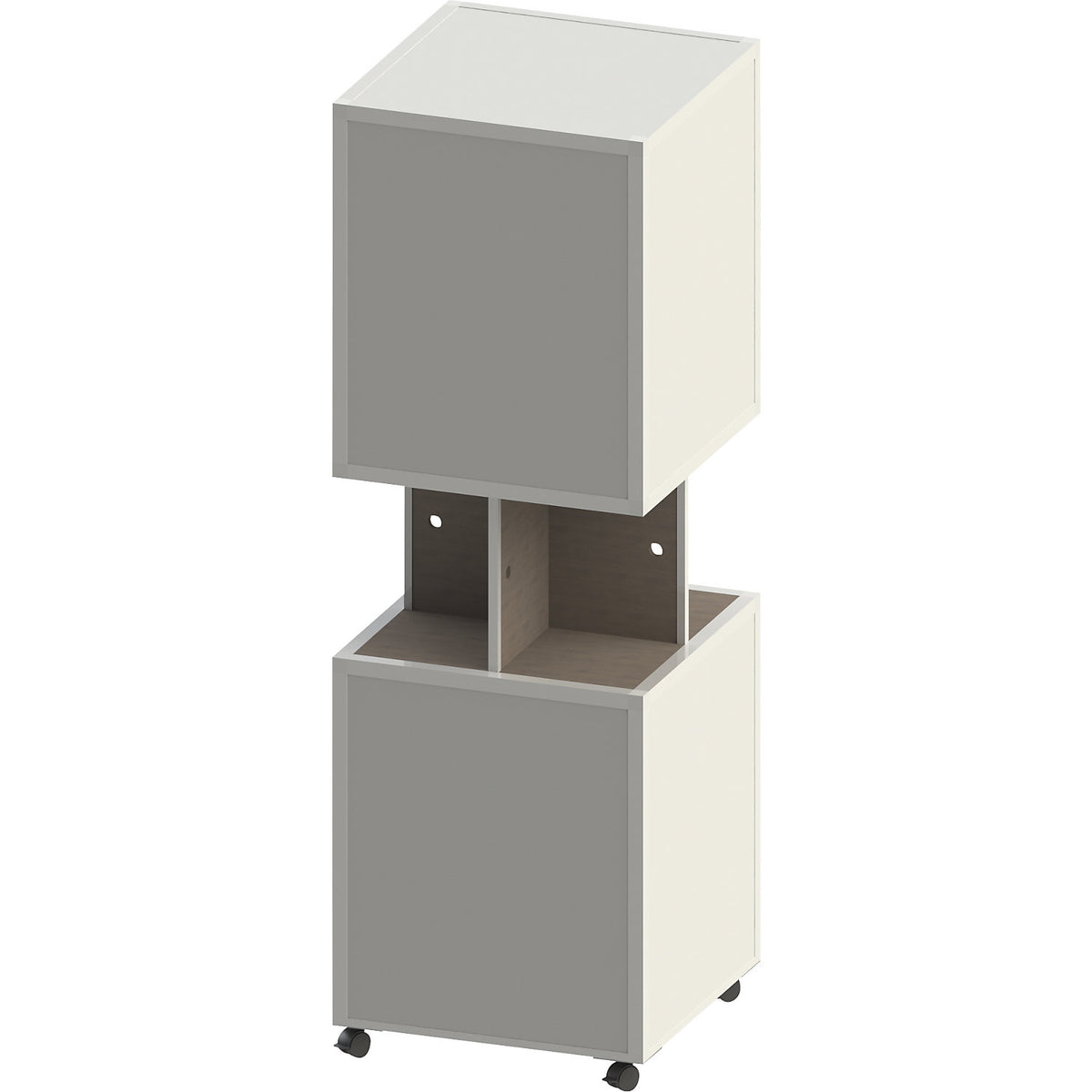 Information column sheet steel, mobile, HxW 1884 x 620 mm, light grey fabric, oak marone finish.