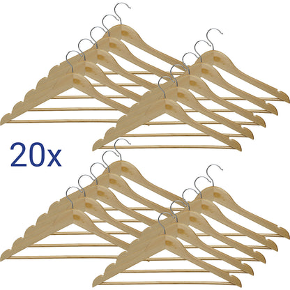 MAULMIRA coat hanger, L 445 mm, wood, pack of 20.