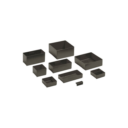 ESD drawer divider, insert boxes, black, HxWxD 71 x 75 x 150 mm, for H 100 mm, pack of 6.