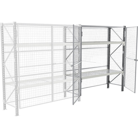 Wide-span safety shelving unit, max. bay load 4500 kg, HxWxD 2000 x 1800 x 600 mm, extension shelf unit.