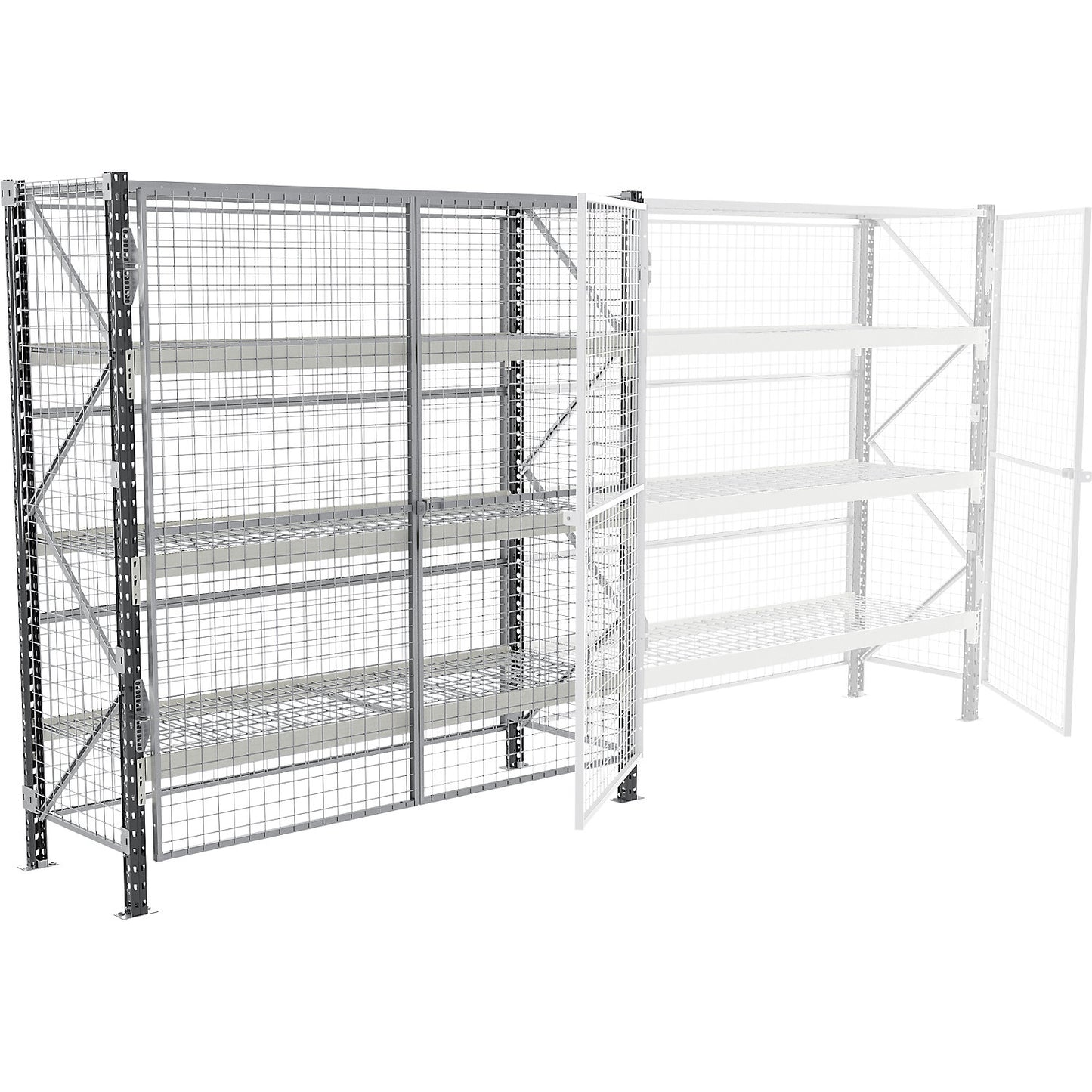 Wide-span safety shelving unit, max. bay load 4500 kg, HxWxD 2500 x 1800 x 600 mm, standard shelf unit.