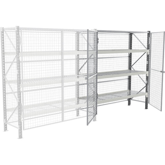 Wide-span safety shelving unit, max. bay load 4500 kg, HxWxD 2500 x 1800 x 800 mm, extension shelf unit.