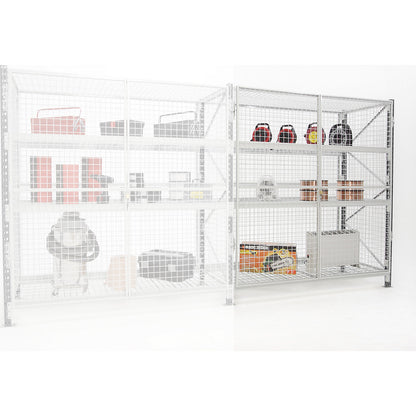 Wide-span safety shelving unit, max. bay load 4500 kg, HxWxD 2500 x 1800 x 800 mm, extension shelf unit.