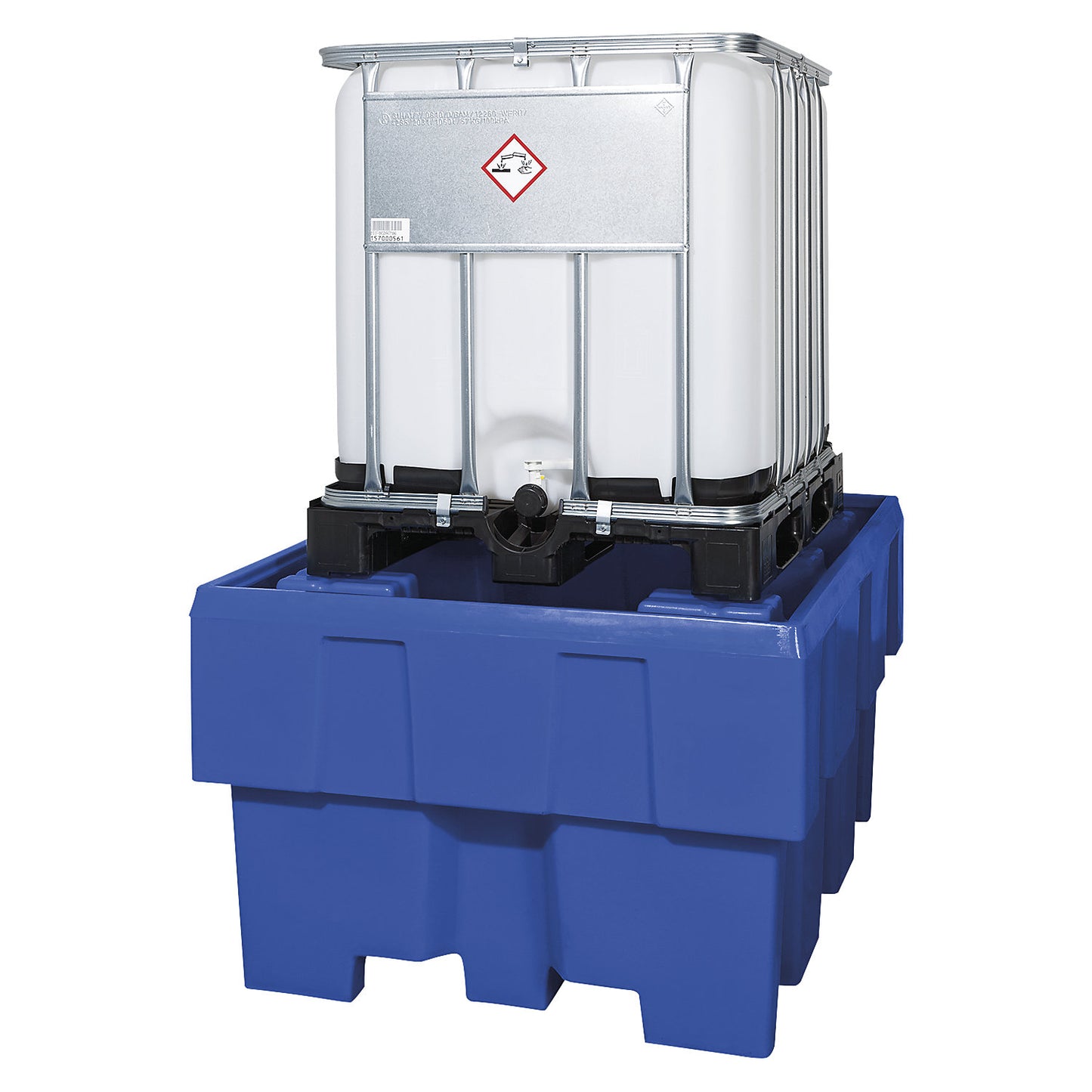 PE sump tray for IBC/KTC tank containers, capacity 1000 l, without grate.