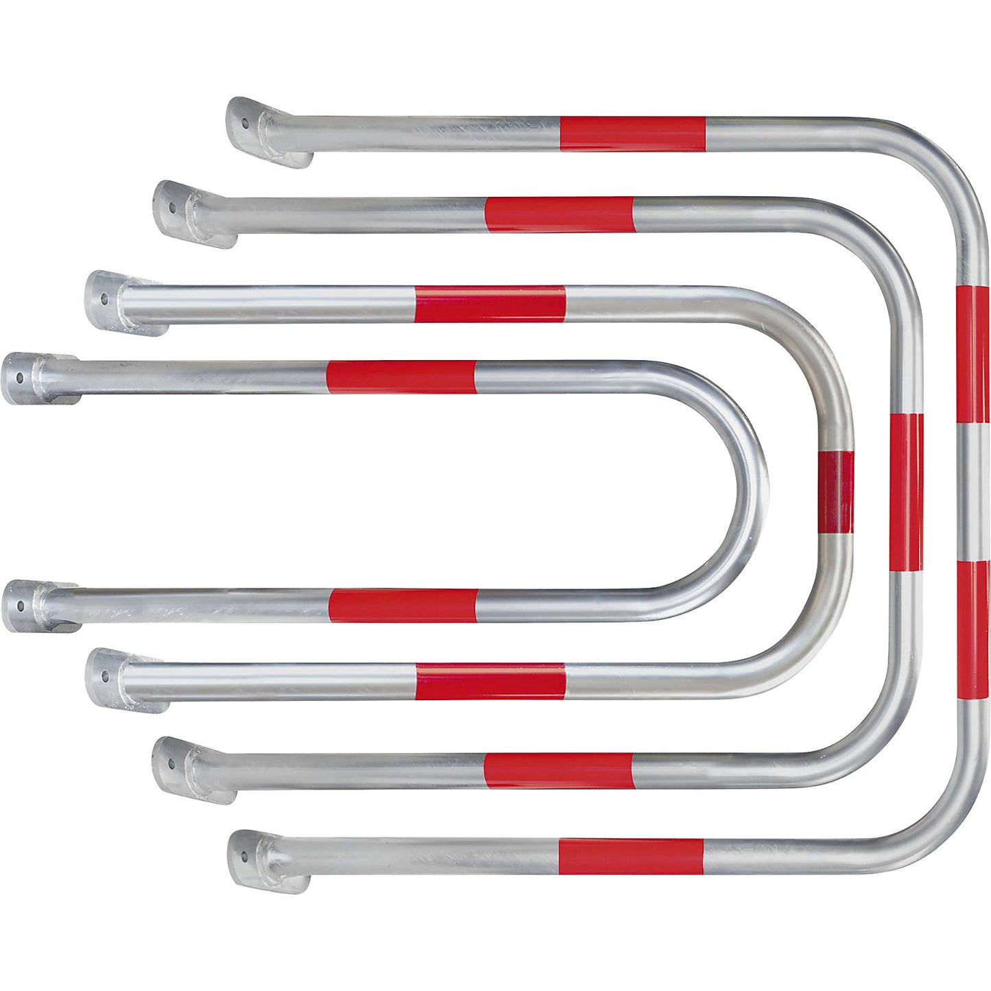 Wall protection bar, zinc plated/red, HxW 1000 x 350 mm.