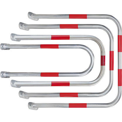 Wall protection bar, zinc plated/red, HxW 1000 x 350 mm.